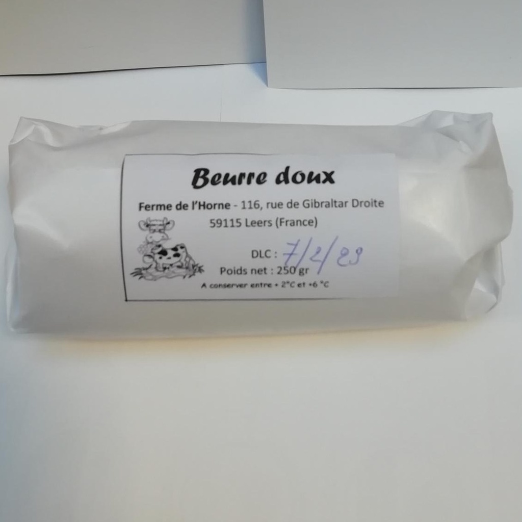 Beurre doux - paquet 250g (Ferme de l’Horne)