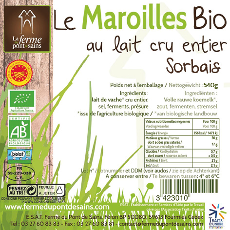 Maroilles sorbais - bio - 540g (Ferme Pont de Sains)