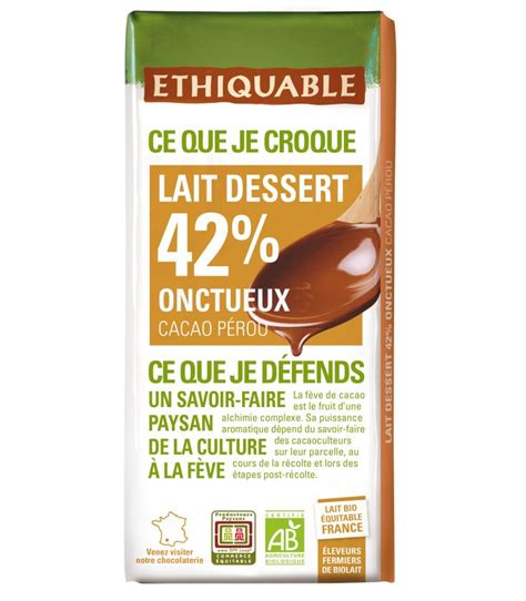 Chocolat noir 65% dessert - bio - tablette 200g (Ethiquable)