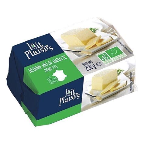 Beurre baratte demi-sel bio - 250g (Lait Plaisir)