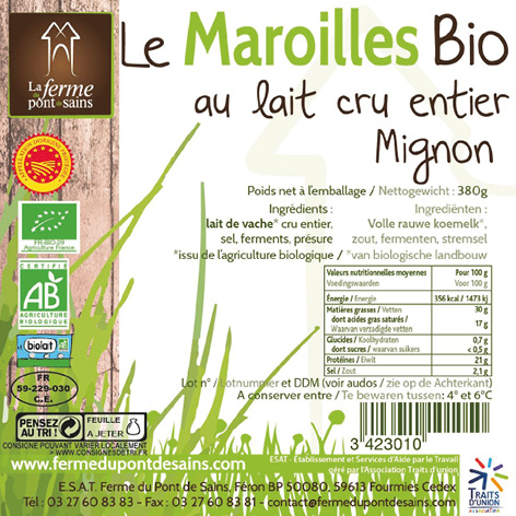Maroilles Mignon - Bio - 380g (Ferme du Pont de Sains)